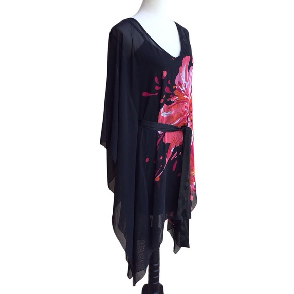 Bisou Bisou Floral Kimono Tank Dress Size Small - Picture 6 of 10